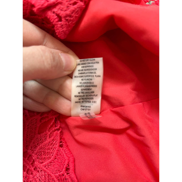 Vince Camuto Coral Lace Overlay Body Con Off Shoulder Dress Size 2 - Picture 14 of 14